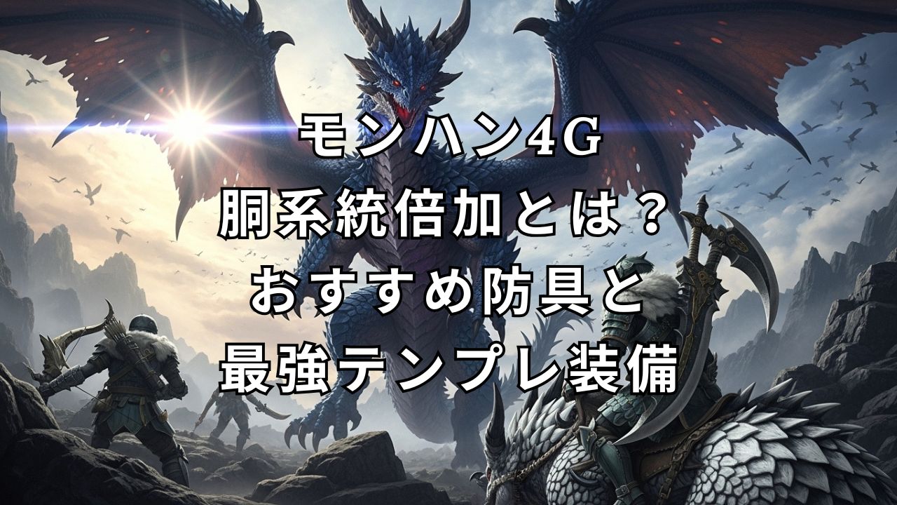 モンハン4G｜胴系統倍加とは？おすすめ防具と最強テンプレ装備 | ゲーム神殿