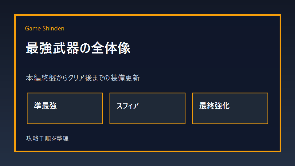 グレイセスエフ最強武器の全体像