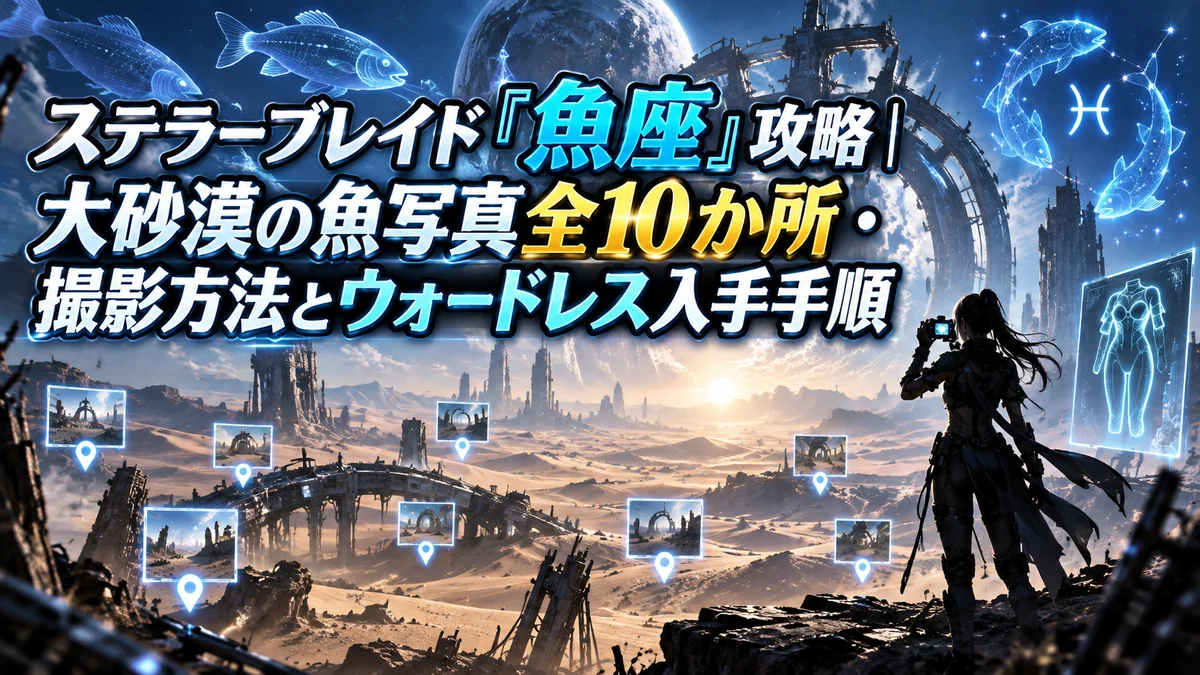 ステラーブレイド「魚座」攻略｜大砂漠の魚写真全10か所・撮影方法とウォードレス入手手順