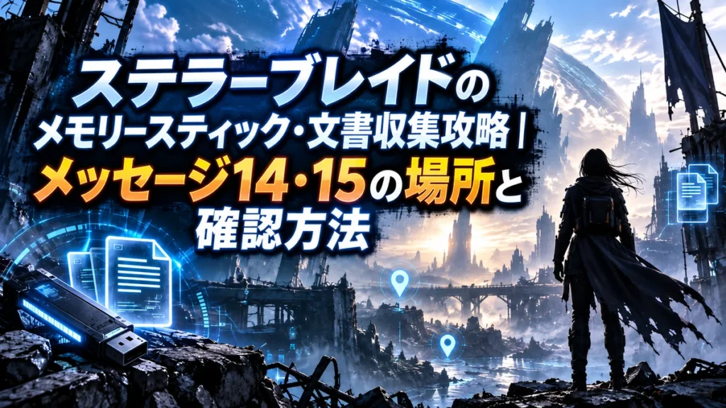 ステラーブレイドのメモリースティック・文書収集攻略|メッセージ14・15の場所と確認方法