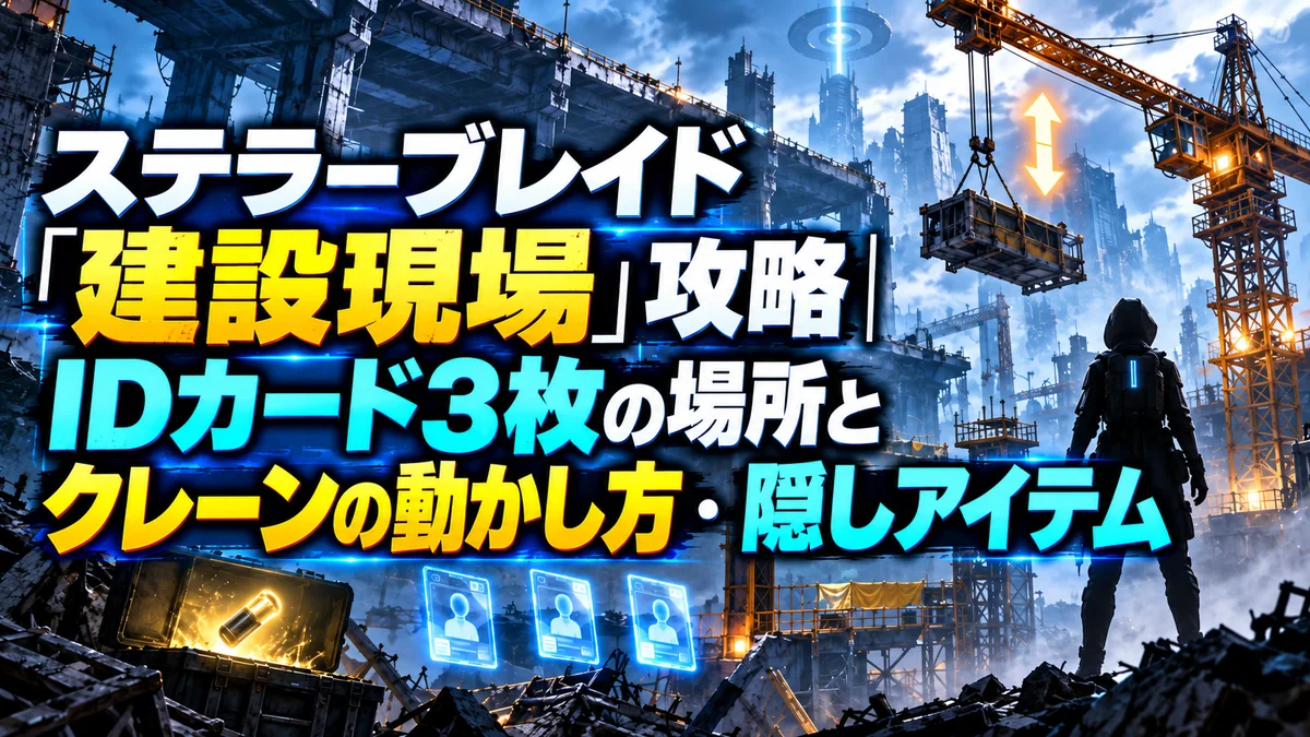 ステラーブレイド「建設現場」攻略｜IDカード3枚の場所とクレーンの動かし方・隠しアイテム