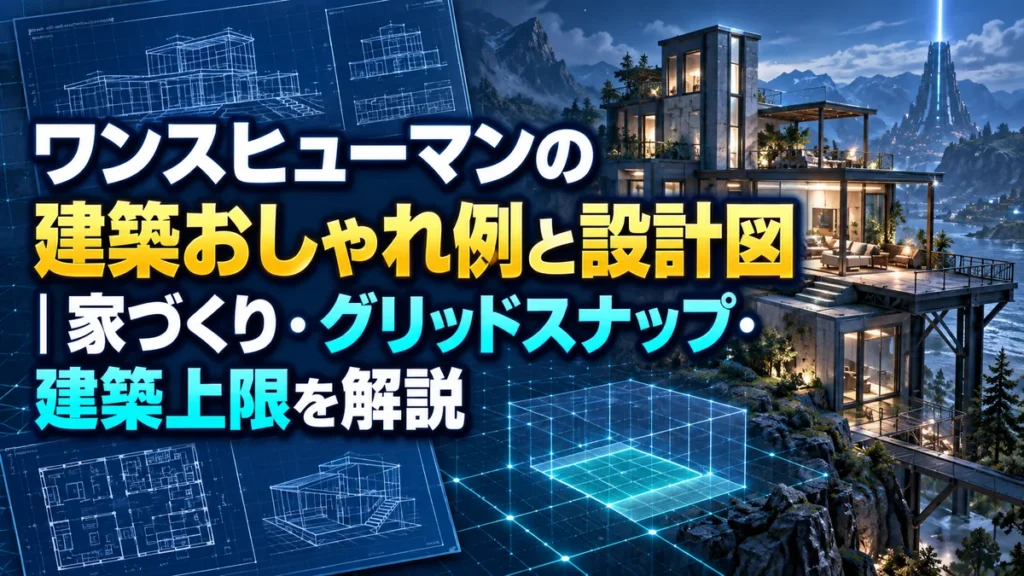 ワンスヒューマンの建築おしゃれ例と設計図｜家づくり・グリッドスナップ・建築上限を解説