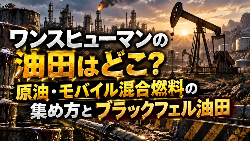 ワンスヒューマンの油田はどこ?原油・モバイル混合燃料の集め方とブラックフェル油田