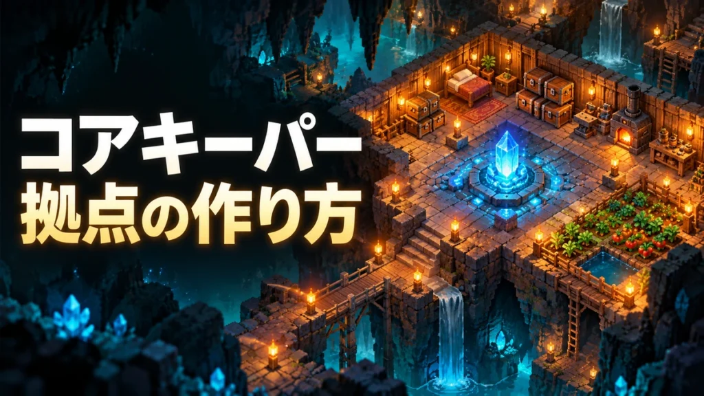 コアキーパーの拠点作りを表したAI生成のイメージイラスト