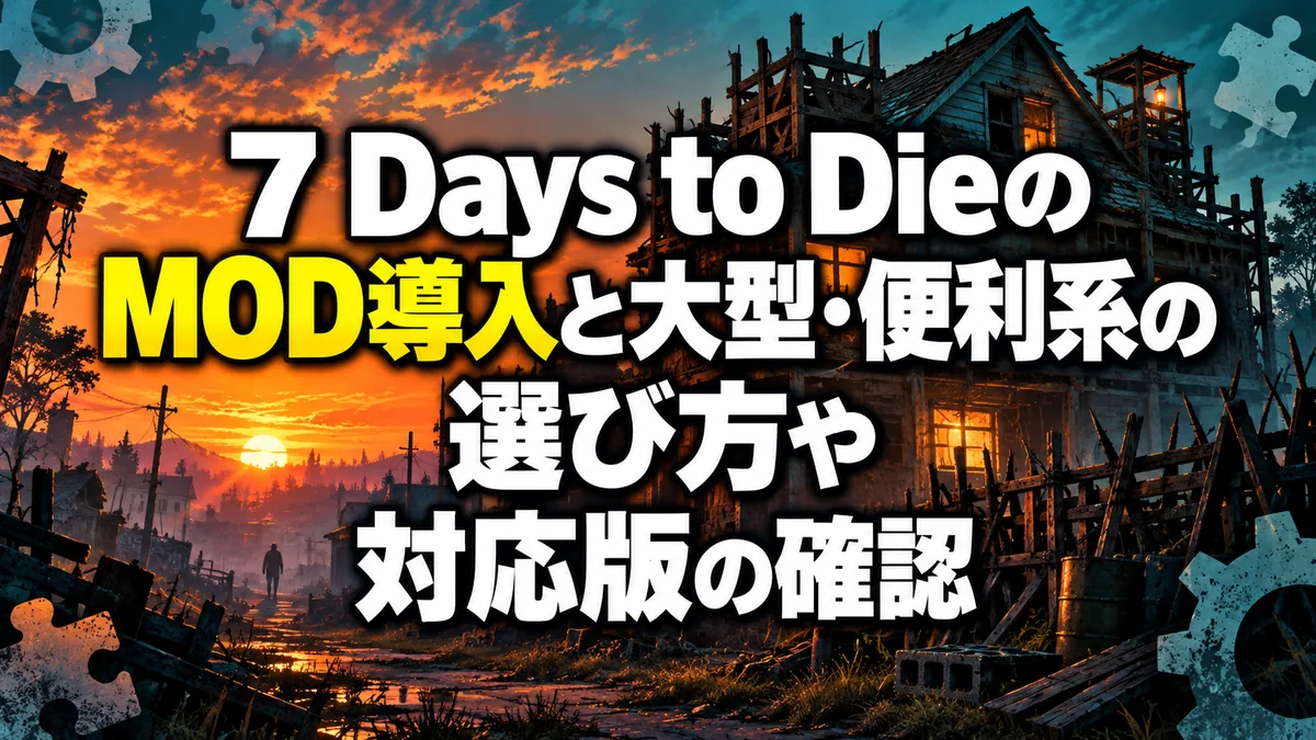 7 Days to DieのMOD導入と大型・便利系の選び方や対応版の確認 アイキャッチ