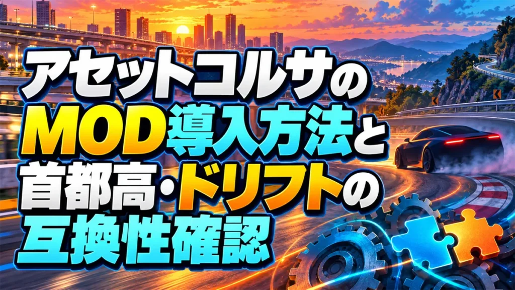 アセットコルサのMOD導入方法と首都高・ドリフトの互換性確認 アイキャッチ