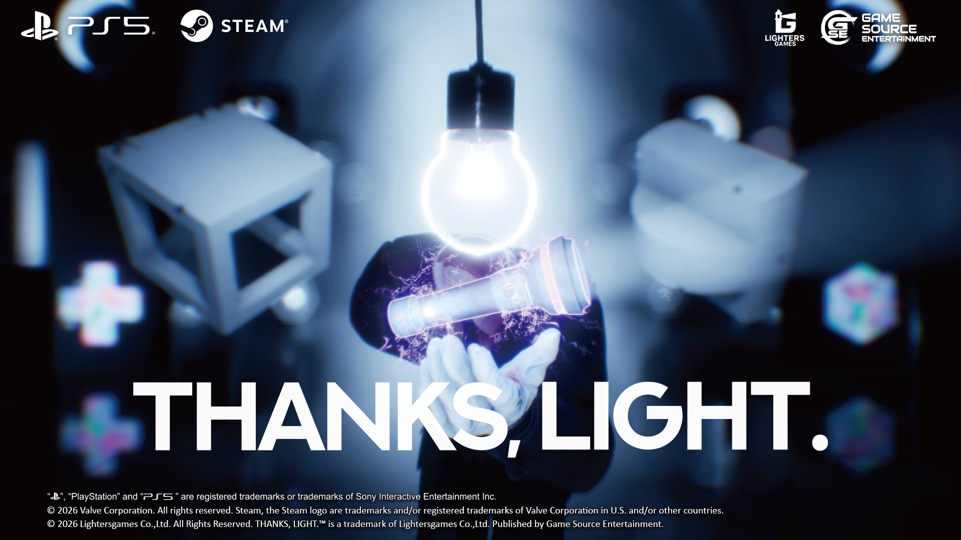 懐中電灯と光を中心に描いたTHANKS, LIGHT.の公式キービジュアル